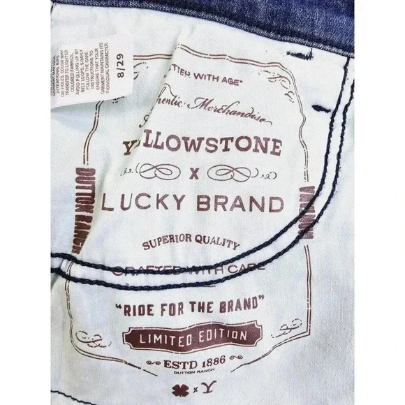 Lucky Brand 29X33 Women's Low Rise Flare Yellowstone Embroidered Y Jeans Sz 8/29 - Picture 11 of 16